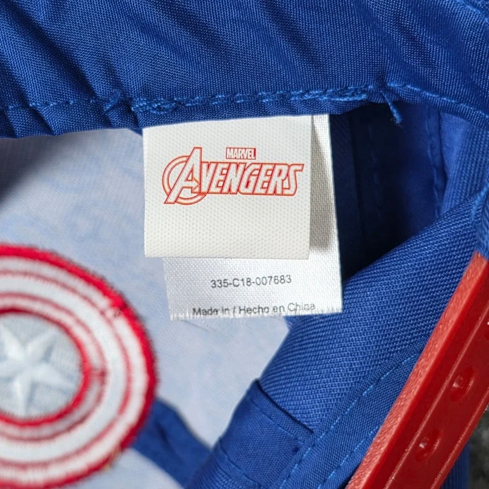 Marvel Avengers Captain America Snapback Hat Kid's OS Blue Embroidered Shield